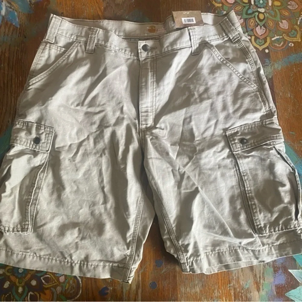 NWT Carhartt Tan Rugged Cargo Shorts Relaxed Fit Size 38x11